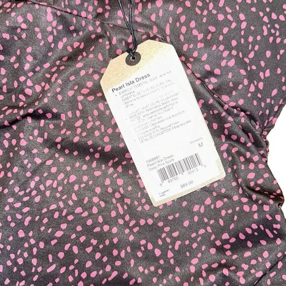 prAna NWT Pearl Isla Dress Empire waist, Ruched in MED color Deep Pine Spots - Picture 8 of 10